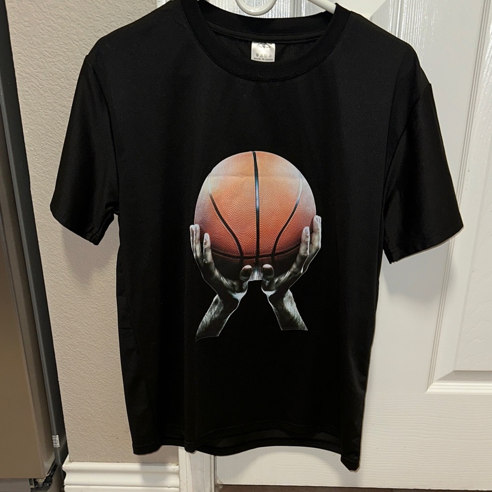 Black T-Shirt with Basketball Graphic